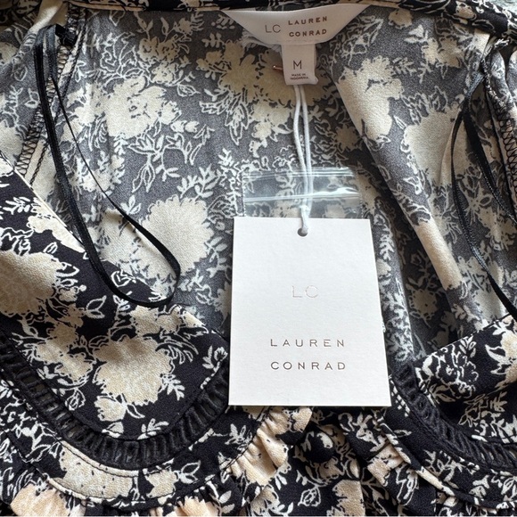 LC Lauren Conrad Ruffle Chiffon Shirt Dress Size Medium NEW WITH TAGS - Picture 7 of 10